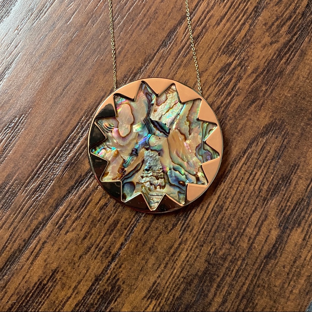 House of Harlow 1960 Abalone Sunburst Necklace